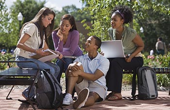 group of students involved in discussion 